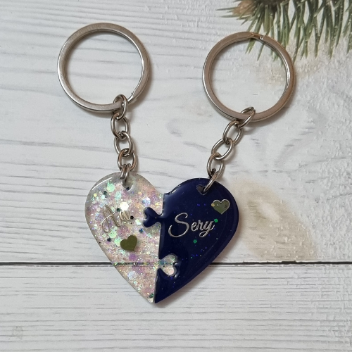 Resin couple keychain